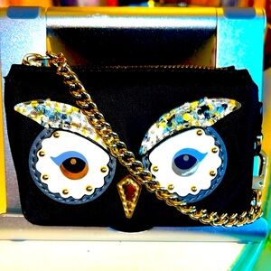 KATE SPADE NOVELTY COLLECTOR CLUTCH.SATIN ON GOLD-TONE CHAIN. NWOT RARE